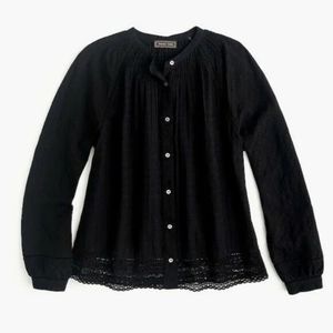 J. Crew Black Point Sur Window Pane Top